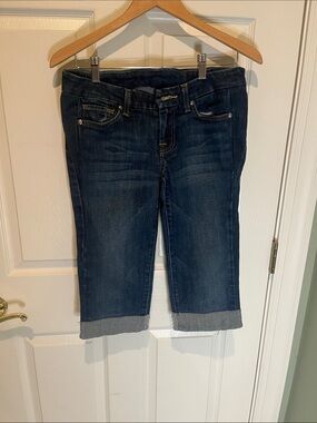 Qupid Dark Blue Cropped Capri Jeans